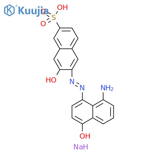 2-Naphthalenesulfonic acid, 6-[2-(8-amino-4-hydroxy-1-naphthalenyl)diazenyl]-7-hydroxy-, sodium salt (1:1) structure