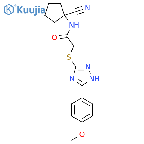 N-(1-cyanocyclopentyl)-2-{[5-(4-methoxyphenyl)-1H-1,2,4-triazol-3-yl]sulfanyl}acetamide structure