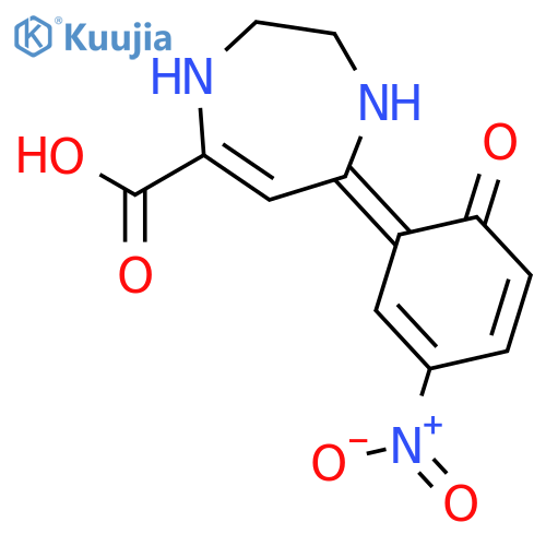 (7Z)-7-(3-nitro-6-oxocyclohexa-2,4-dien-1-ylidene)-2,3,4,7-tetrahydro-1H-1,4-diazepine-5-carboxylic acid structure