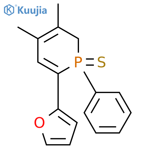 Phosphorin, 6-(2-furanyl)-1,2-dihydro-3,4-dimethyl-1-phenyl-, 1-sulfide structure