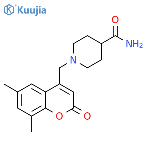 1-(6,8-dimethyl-2-oxo-2H-chromen-4-yl)methylpiperidine-4-carboxamide structure