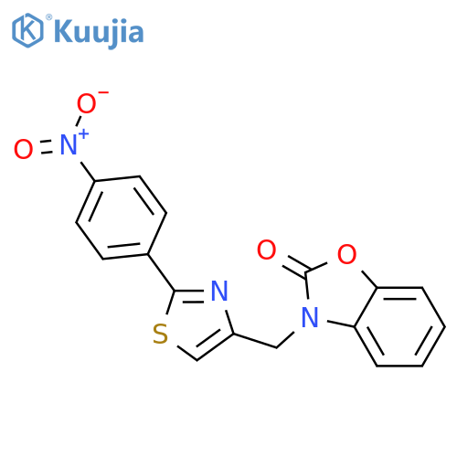 3-{2-(4-Nitrophenyl)-1,3-thiazol-4-ylmethyl}-1,3-benzoxazol-2(3H)-one structure