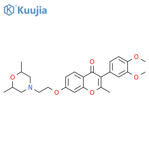 3-(3,4-dimethoxyphenyl)-7-2-(2,6-dimethylmorpholin-4-yl)ethoxy-2-methyl-4H-chromen-4-one structure