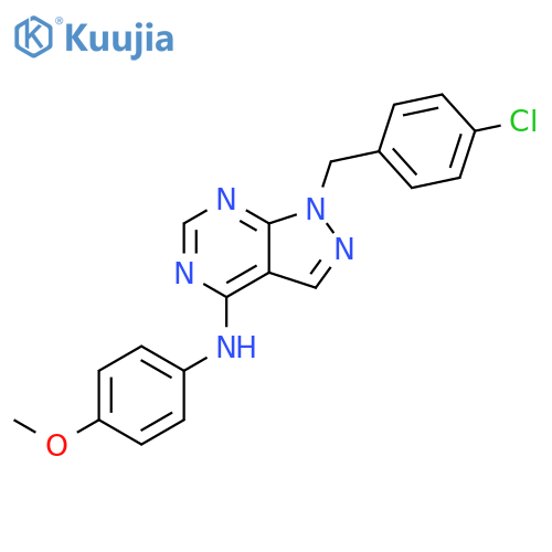 1-(4-chlorophenyl)methyl-N-(4-methoxyphenyl)-1H-pyrazolo3,4-dpyrimidin-4-amine structure