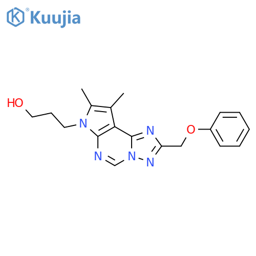 <br>3-(8,9-dimethyl-2-(phenoxymethyl)-7H-pyrrolo[3,2-e][1,2,4]triazolo[1,5-c]py rimidin-7-yl)propan-1-ol structure