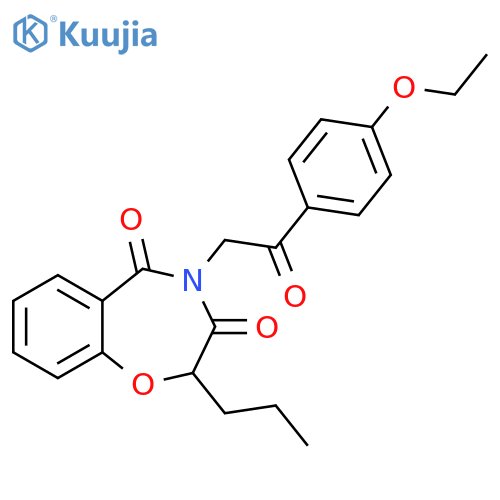 4-2-(4-ethoxyphenyl)-2-oxoethyl-2-propyl-2,3,4,5-tetrahydro-1,4-benzoxazepine-3,5-dione structure