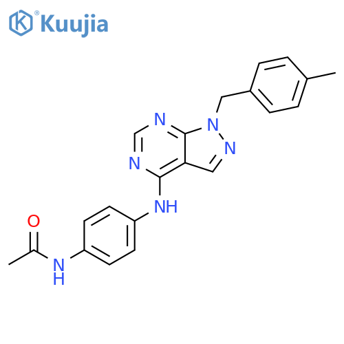 N-4-({1-(4-methylphenyl)methyl-1H-pyrazolo3,4-dpyrimidin-4-yl}amino)phenylacetamide structure