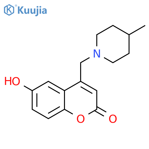 6-hydroxy-4-(4-methylpiperidin-1-yl)methyl-2H-chromen-2-one structure