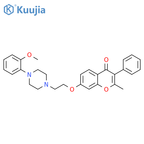 7-{2-4-(2-methoxyphenyl)piperazin-1-ylethoxy}-2-methyl-3-phenyl-4H-chromen-4-one structure