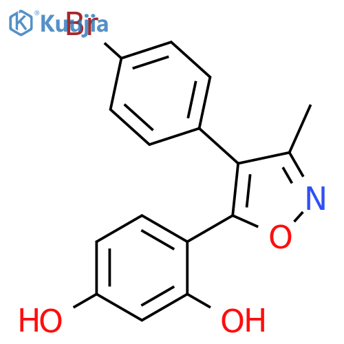 4-4-(4-bromophenyl)-3-methyl-1,2-oxazol-5-ylbenzene-1,3-diol structure