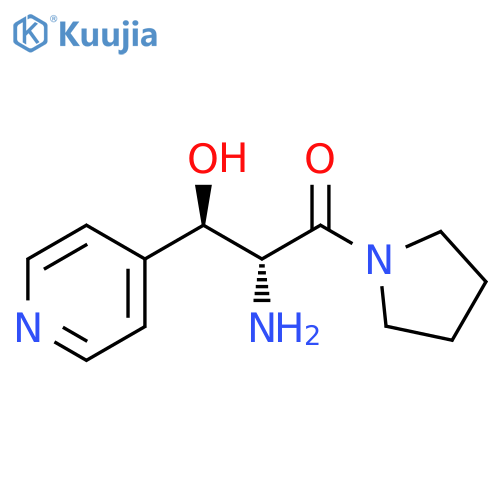 Pyrrolidine, 1-[(2R,3R)-2-amino-3-hydroxy-1-oxo-3-(4-pyridinyl)propyl]- structure