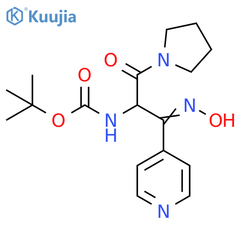 Carbamic acid,[1-[(hydroxyimino)-4-pyridinylmethyl]-2-oxo-2-(1-pyrrolidinyl)ethyl]-,1,1-dimethylethyl ester structure