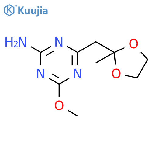1,3,5-Triazin-2-amine, 4-methoxy-6-[(2-methyl-1,3-dioxolan-2-yl)methyl]- structure