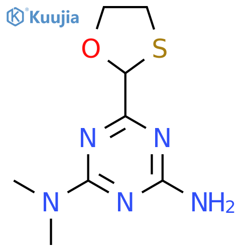 1,3,5-Triazine-2,4-diamine, N,N-dimethyl-6-(1,3-oxathiolan-2-yl)- structure