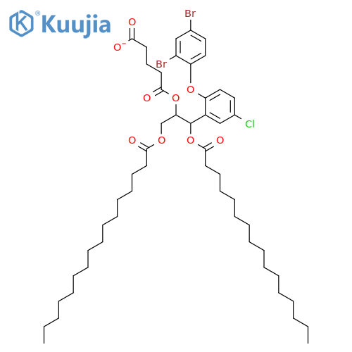5-({1-[5-Chloro-2-(2,4-dibromophenoxy)phenyl]-1,3-bis(hexadecanoyloxy)propan-2-YL}oxy)-5-oxopentanoate structure