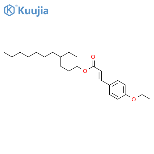 2-PROPENOIC ACID, 3-(4-ETHOXYPHENYL)-, 4-HEPTYLCYCLOHEXYL ESTER, TRANS- structure