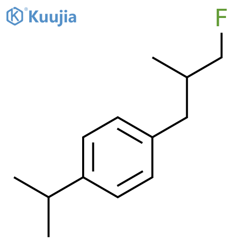 Benzene, 1-(3-fluoro-2-methylpropyl)-4-(1-methylethyl)- structure