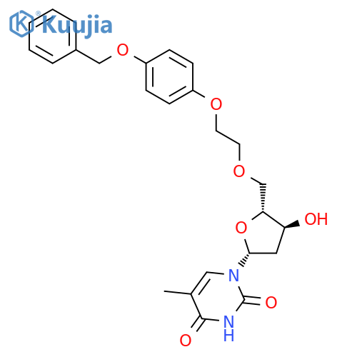 THYMIDINE, 5'-O-[2-[4-(PHENYLMETHOXY)PHENOXY]ETHYL]- structure