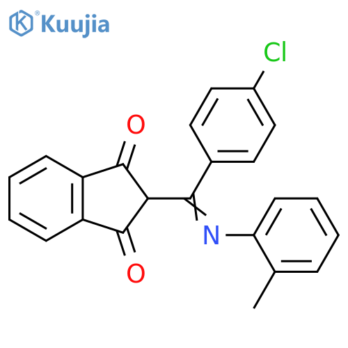 1H-Indene-1,3(2H)-dione,2-[(4-chlorophenyl)[(2-methylphenyl)imino]methyl]- structure