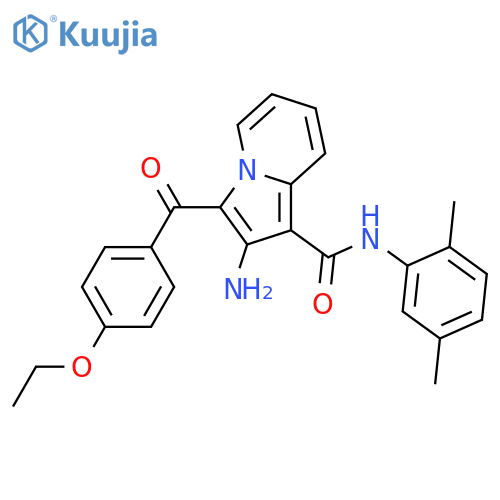 2-amino-N-(2,5-dimethylphenyl)-3-(4-ethoxybenzoyl)indolizine-1-carboxamide structure