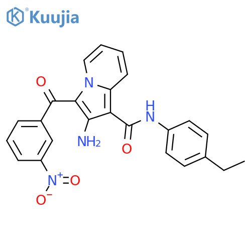 2-amino-N-(4-ethylphenyl)-3-(3-nitrobenzoyl)indolizine-1-carboxamide structure