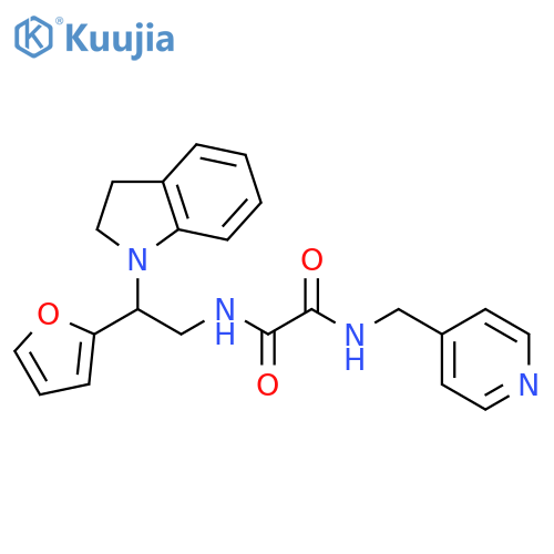N-2-(2,3-dihydro-1H-indol-1-yl)-2-(furan-2-yl)ethyl-N'-(pyridin-4-yl)methylethanediamide structure