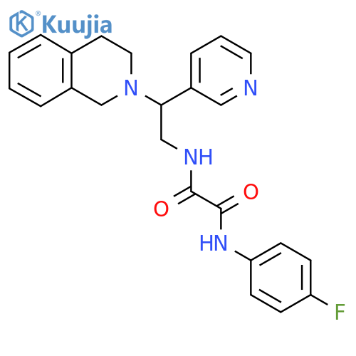 N'-(4-fluorophenyl)-N-2-(pyridin-3-yl)-2-(1,2,3,4-tetrahydroisoquinolin-2-yl)ethylethanediamide structure