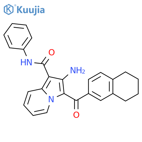 2-amino-N-phenyl-3-(5,6,7,8-tetrahydronaphthalene-2-carbonyl)indolizine-1-carboxamide structure