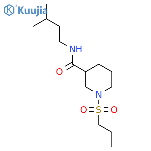 N-(3-methylbutyl)-1-(propane-1-sulfonyl)piperidine-3-carboxamide structure