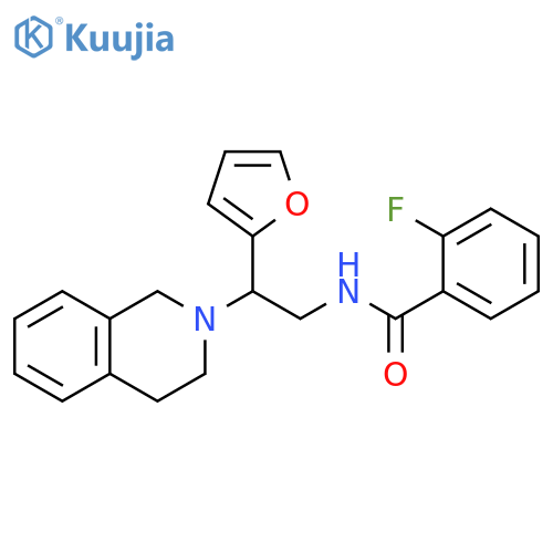 2-fluoro-N-2-(furan-2-yl)-2-(1,2,3,4-tetrahydroisoquinolin-2-yl)ethylbenzamide structure