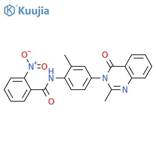 N-2-methyl-4-(2-methyl-4-oxo-3,4-dihydroquinazolin-3-yl)phenyl-2-nitrobenzamide structure