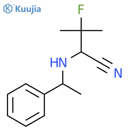 Butanenitrile, 3-fluoro-3-methyl-2-[(1-phenylethyl)amino]- structure