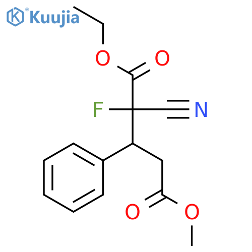 1-Ethyl 5-methyl 2-cyano-2-fluoro-3-phenylpentanedioate structure