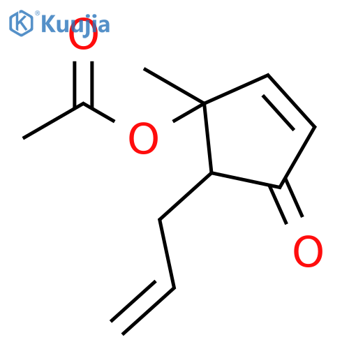 2-Cyclopenten-1-one, 4-(acetyloxy)-4-methyl-5-(2-propenyl)- structure