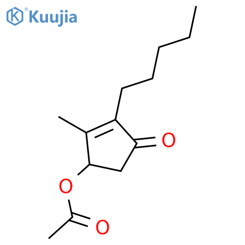 2-Cyclopenten-1-one, 4-(acetyloxy)-3-methyl-2-pentyl-, (-)- structure