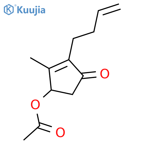 2-Cyclopenten-1-one, 4-(acetyloxy)-2-(3-butenyl)-3-methyl-, (-)- structure