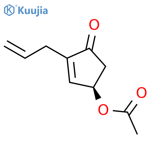 2-Cyclopenten-1-one, 4-(acetyloxy)-2-(2-propenyl)-, (R)- structure