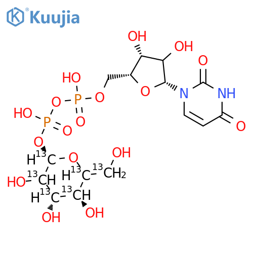 Uridine 5'-Diphospho-α-D-glucose-13C6 Diammonium Salt structure