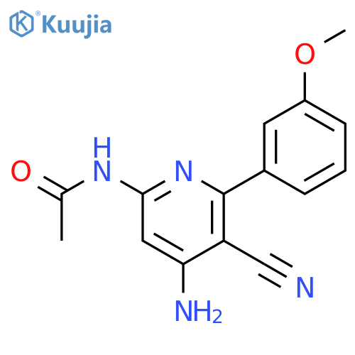 Acetamide, N-[4-amino-5-cyano-6-(3-methoxyphenyl)-2-pyridinyl]- structure