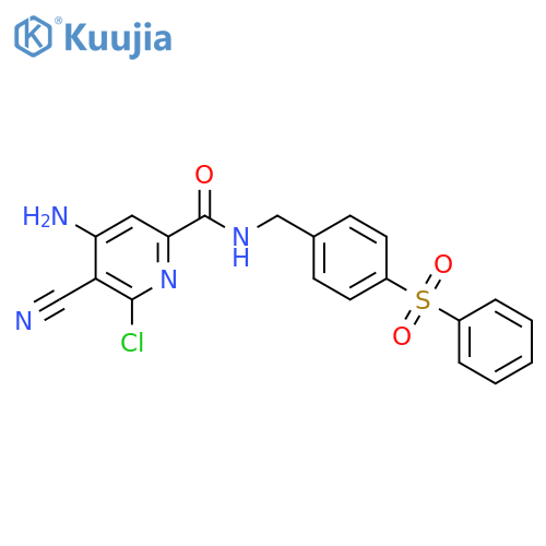 2-Pyridinecarboxamide,4-amino-6-chloro-5-cyano-N-[[4-(phenylsulfonyl)phenyl]methyl]- structure
