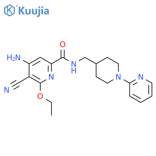 2-Pyridinecarboxamide,4-amino-5-cyano-6-ethoxy-N-[[1-(2-pyridinyl)-4-piperidinyl]methyl]- structure