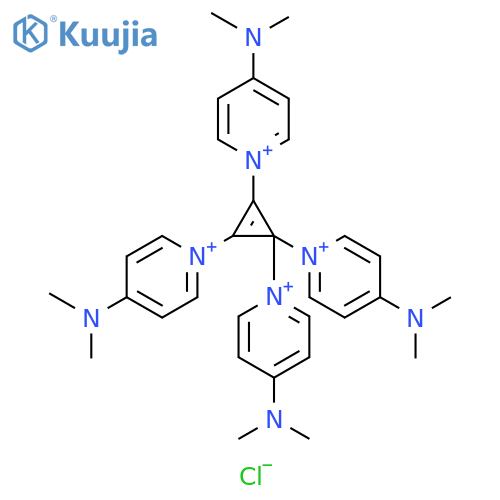 Pyridinium,1,1',1'',1'''-(1-cyclopropene-1,2-diyl-3-ylidene)tetrakis[4-(dimethylamino)-, tetrachloride structure