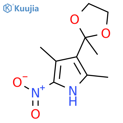 1H-PYRROLE, 2,4-DIMETHYL-3-(2-METHYL-1,3-DIOXOLAN-2-YL)-5-NITRO- structure