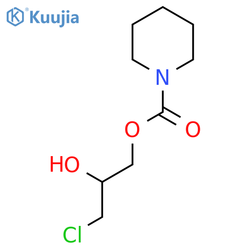1-Piperidinecarboxylic acid, 3-chloro-2-hydroxypropyl ester structure