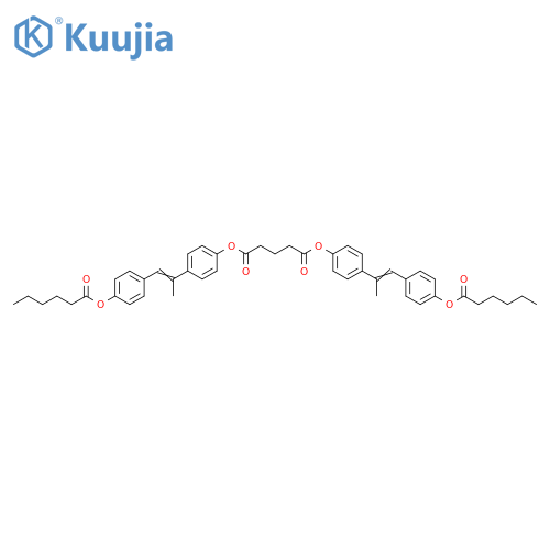 Pentanedioic acid, 1,5-bis[4-[1-methyl-2-[4-[(1-oxohexyl)oxy]phenyl]ethenyl]phenyl] ester structure