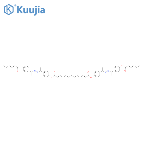 Tridecanedioic acid, 1,13-bis[4-[1-[2-[1-[4-[(1-oxohexyl)oxy]phenyl]ethylidene]hydrazinylidene]ethyl]phenyl] ester structure