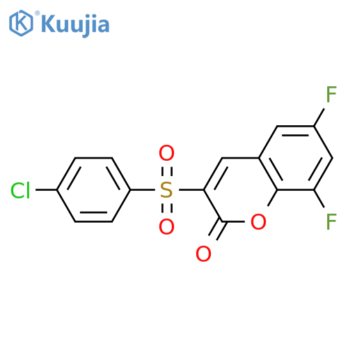 3-(4-chlorobenzenesulfonyl)-6,8-difluoro-2H-chromen-2-one structure
