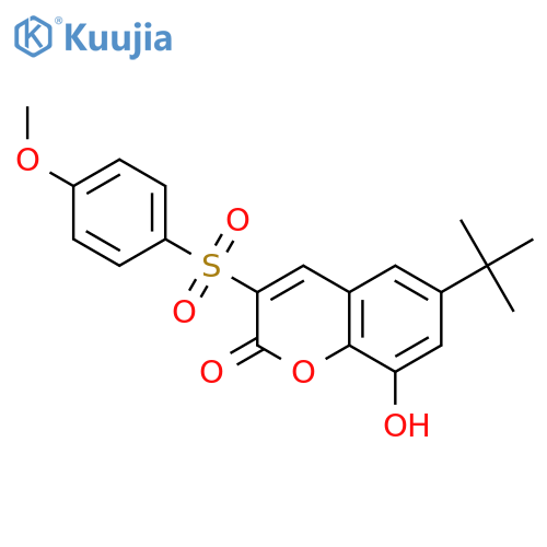 6-tert-butyl-8-hydroxy-3-(4-methoxybenzenesulfonyl)-2H-chromen-2-one structure