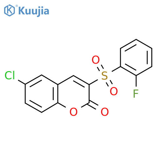 6-chloro-3-(2-fluorobenzenesulfonyl)-2H-chromen-2-one structure