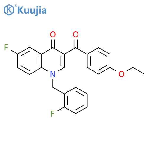 3-(4-ethoxybenzoyl)-6-fluoro-1-(2-fluorophenyl)methyl-1,4-dihydroquinolin-4-one structure